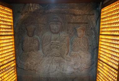 삼막사 마애삼존불 이미지