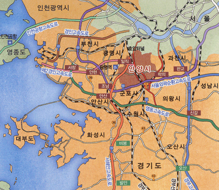 안양의 지리적위치와 특징 사진